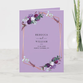 Lila Syrén Blommig Allt-i-ett Botaniskt Bröllop Inbjudan