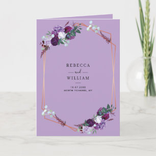 Lila Syrén Blommig Allt-i-ett Botaniskt Bröllop Inbjudan