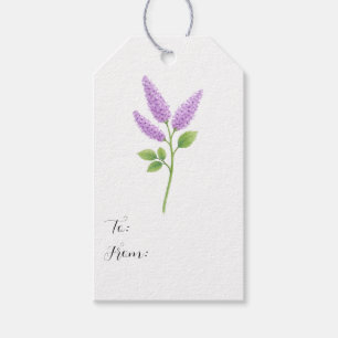 Lila Syrén Bröllopsblommor Presentetikett