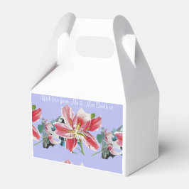 Lila Syrenblomma Lilja Bröllopstårta Förmånslådor Presentaskar