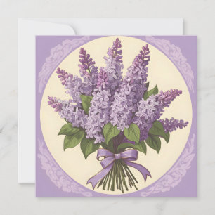 Lila syrenblommor inbjudningar