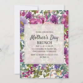 Lila Syrlilja Rosa Vattenfärg Blommig Mors Dag Inbjudningar