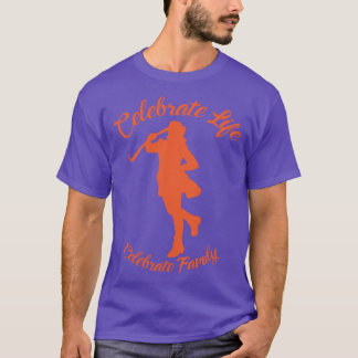 Lila T-Shirt med Orange Silhouette