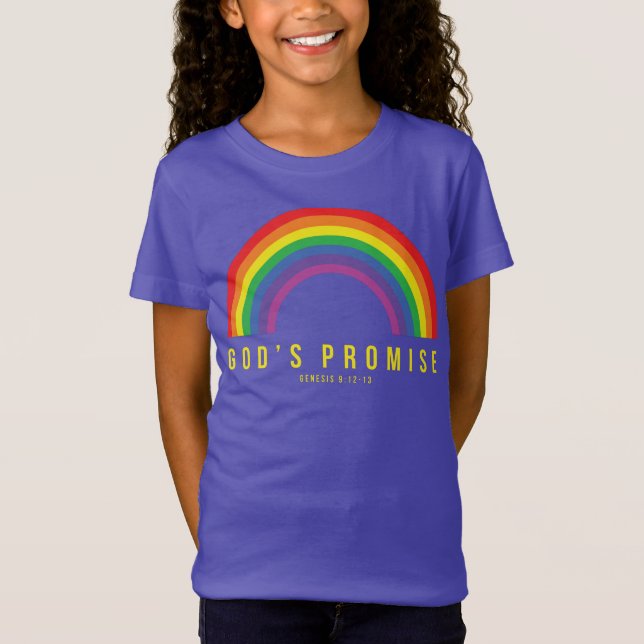 Lila T-Shirt Rainbow Gods Lomise w/Scrip (Framsida)