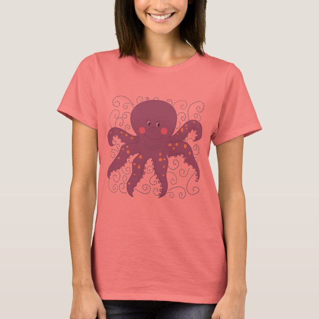 Lila T-tröjor och presenter av Octopus T Shirt (Framsida)