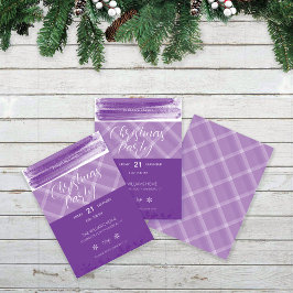 Lila Tartan Julfest Inbjudningar