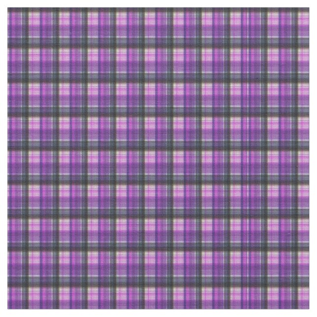 Lila Tartan Print Mönster, Tyg (Närbild)