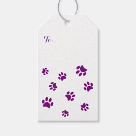 Lila Tass avtryck Mönster Presentetikett