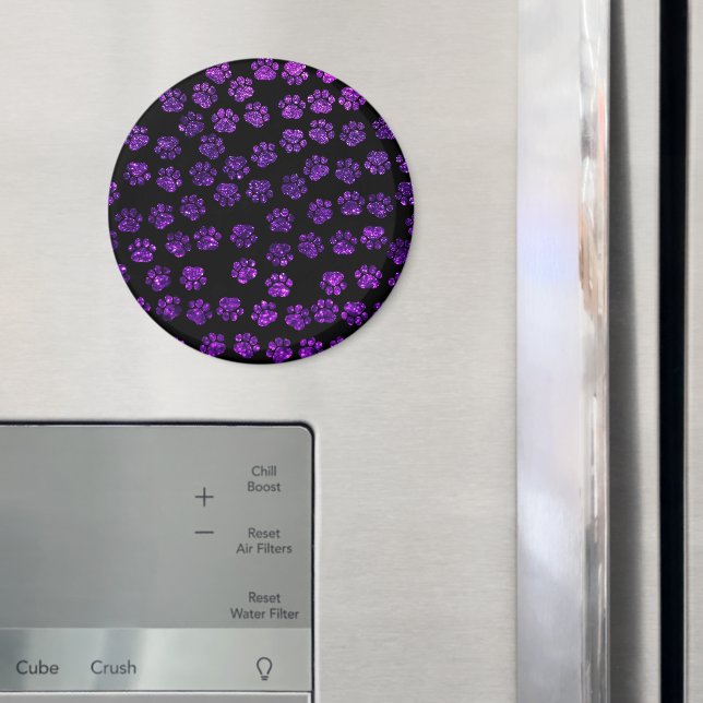 Lila Tass, Glitter Tass, Lila Glitter, Hund Magnet (In Situ (Fridge))