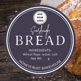 Lila Taupe Bageri Sourdough Bröd Logotyp Klistermä Runt Klistermärke