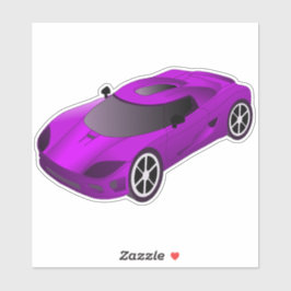 Lila Tävling-bilskontur Klistermärken