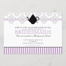 Lila Tea Party-inbjudan