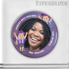 Lila Teacher Tack Anpassningsbar Photo Magnet