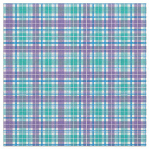 Lila Teal Blue-Coolan Sommarregnbåge Tartan Tyg