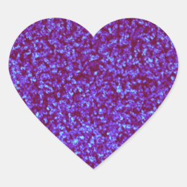 Lila teal blue glitter combo hjärtformat klistermärke