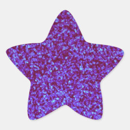 Lila teal blue glitter combo stjärnformat klistermärke