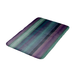 Lila Teal Blue Grönt Watercolor Rand Mönster Badrumsmatta