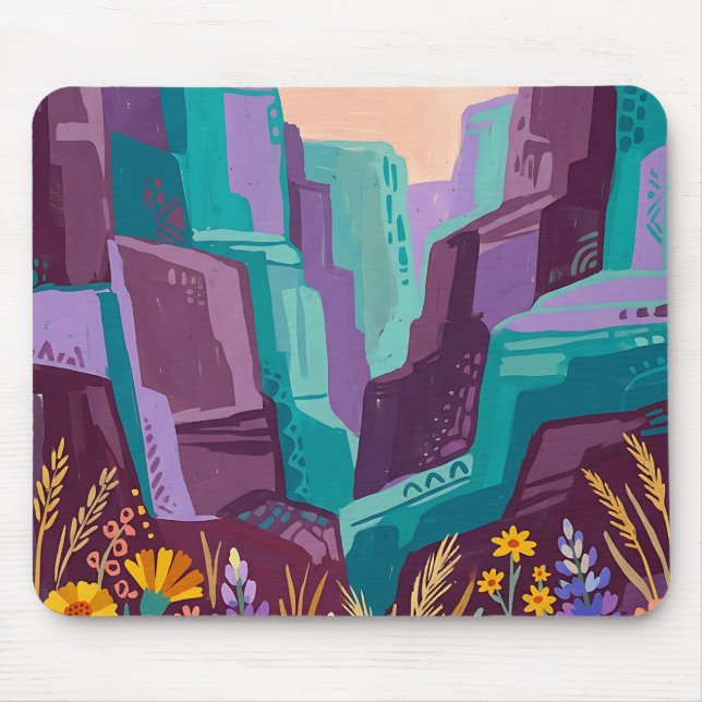 Lila Teal Canyon Klippformation Musmatta (Framsidan)