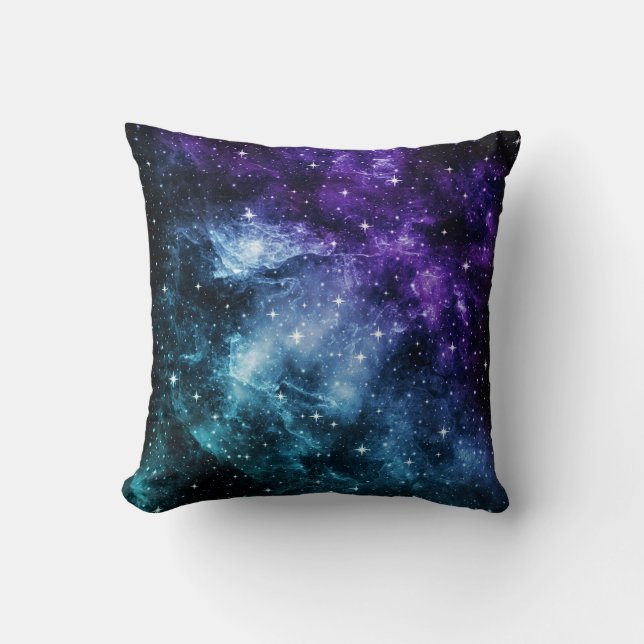 Lila Teal Galaxy Nebula Dream #1 Kudde (Framsida)