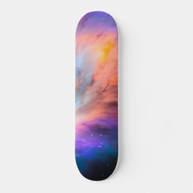 Lila Teal Galaxy Nebula Dream #1 Mini Skateboard Bräda 18,5 Cm (Framsida)