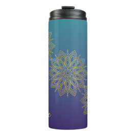 Lila Teal Gradient Faux Guld Mandala