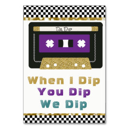 Lila| Teal | Guld 80:s Retro Cassette Dip-tecken Bordsnummer