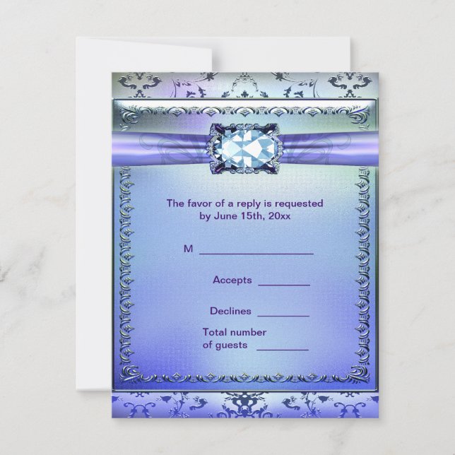 Lila Teal Jewel OSA Responcard (Framsida)