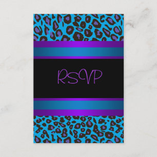 Lila Teal Leopard Sweet 16 Födelsedagsfest RSVP OSA Kort
