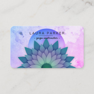 Lila Teal Meditation Holistic Lotus Flower Yoga Visitkort