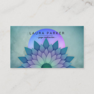 Lila Teal Meditation Holistic Lotus Flower Yoga Visitkort