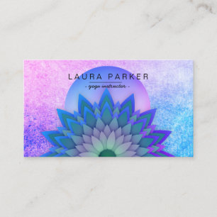 Lila Teal Meditation Holistic Lotus Flower Yoga Visitkort