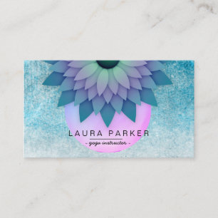 Lila Teal Meditation Holistic Lotus Flower Yoga Visitkort