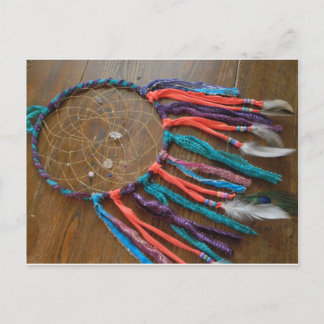 Lila teal och rosa dreamcatcher vykort