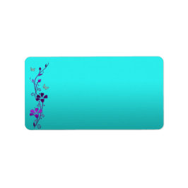 Lila Teal Silver PRINT-AT-HOME-adressetikett Adressetikett