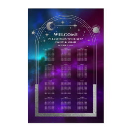 Lila Teal Silver Sol Måne Stars Bröllop