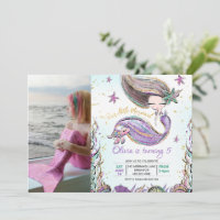 Lila Teal Sjöjungfru Turtle Photo Birthday