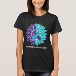 Lila Teal Solros Ribbon Suicide Prevention Aw T Shirt