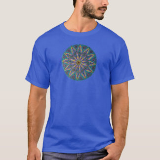 Lila/teal stjärnexplosion Mandala T-shirt
