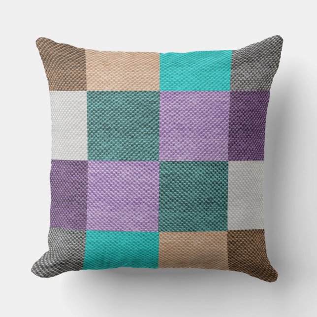 Lila Teal Turkos Modern Dekorativ Stor Kudde (Framsida)
