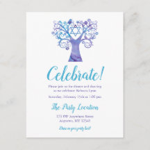 Lila Teal Watercolor Livets träd Recept