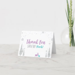Lila & Teal Winter Wonderland - tackkort