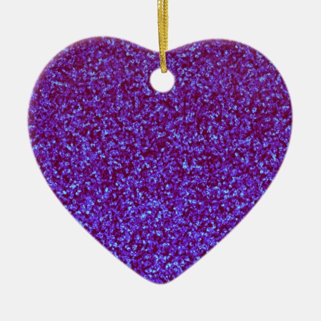 Lila tealblått glitter-kombinationsterapi, ornamen julgransprydnad keramik (Framsidan)