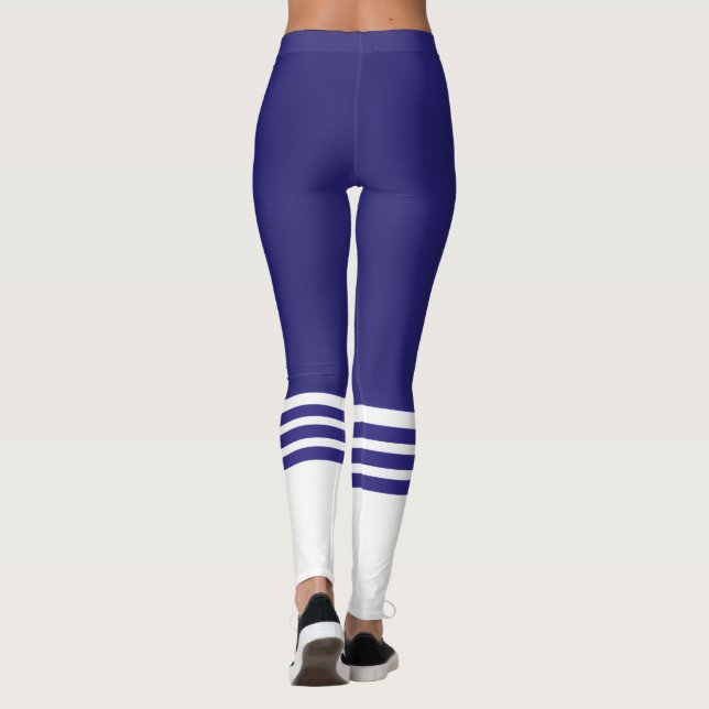 Lila Team Anpassningsbar Färg Tube Sock Leggings (Baksida)