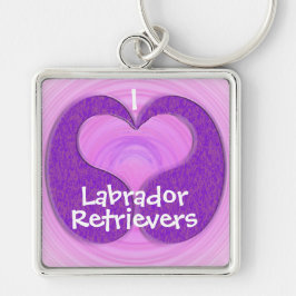 Lila TearDrop Heart Fyrkantig Silverfärgad Nyckelring