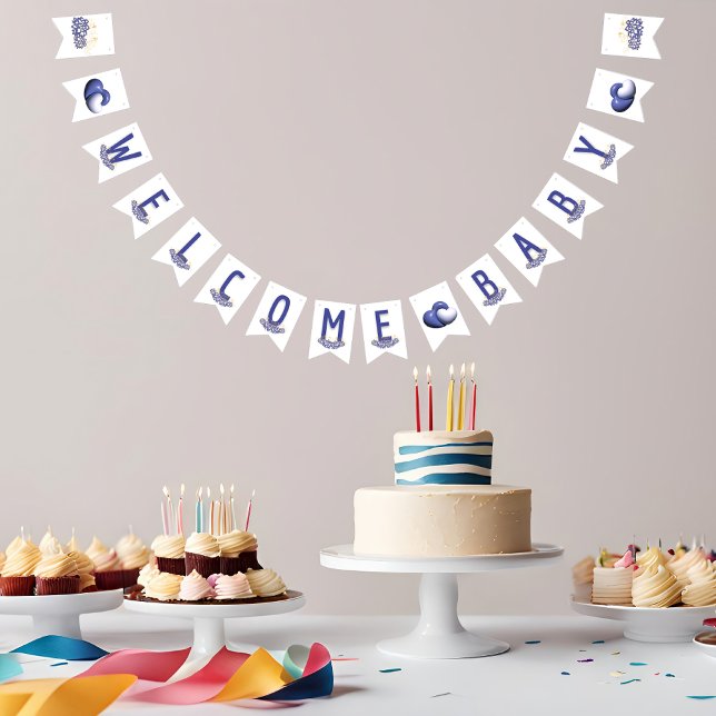 Lila tema baby shower girlang banner vimplar (Skapare uppladdad)