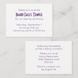 Lila Temple Sealing & Meal Investigation Tilläggskort