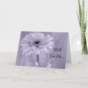 Lila Tenderad Daisy var min Bridesmaid Inbjudan