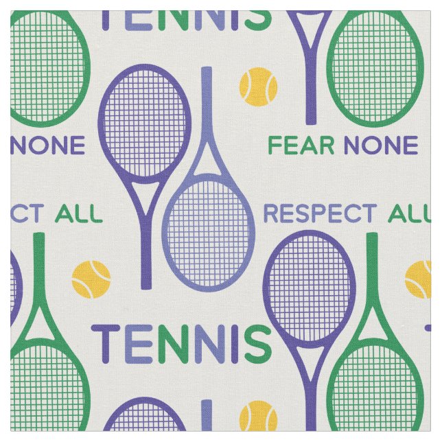 🎾 Lila Tennis, respektera alla.. (se beskrivning) Tyg (Närbild)