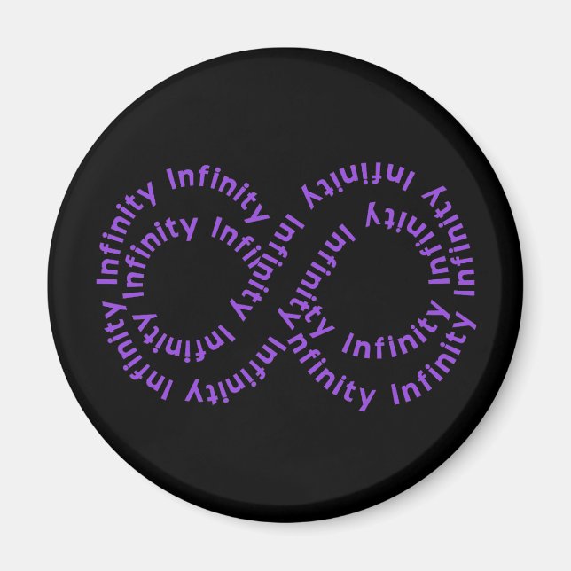 Lila Text Infinity Symbol Magnet (Framsidan)