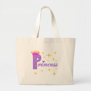 Lila Text Princess Jumbo Tygkasse